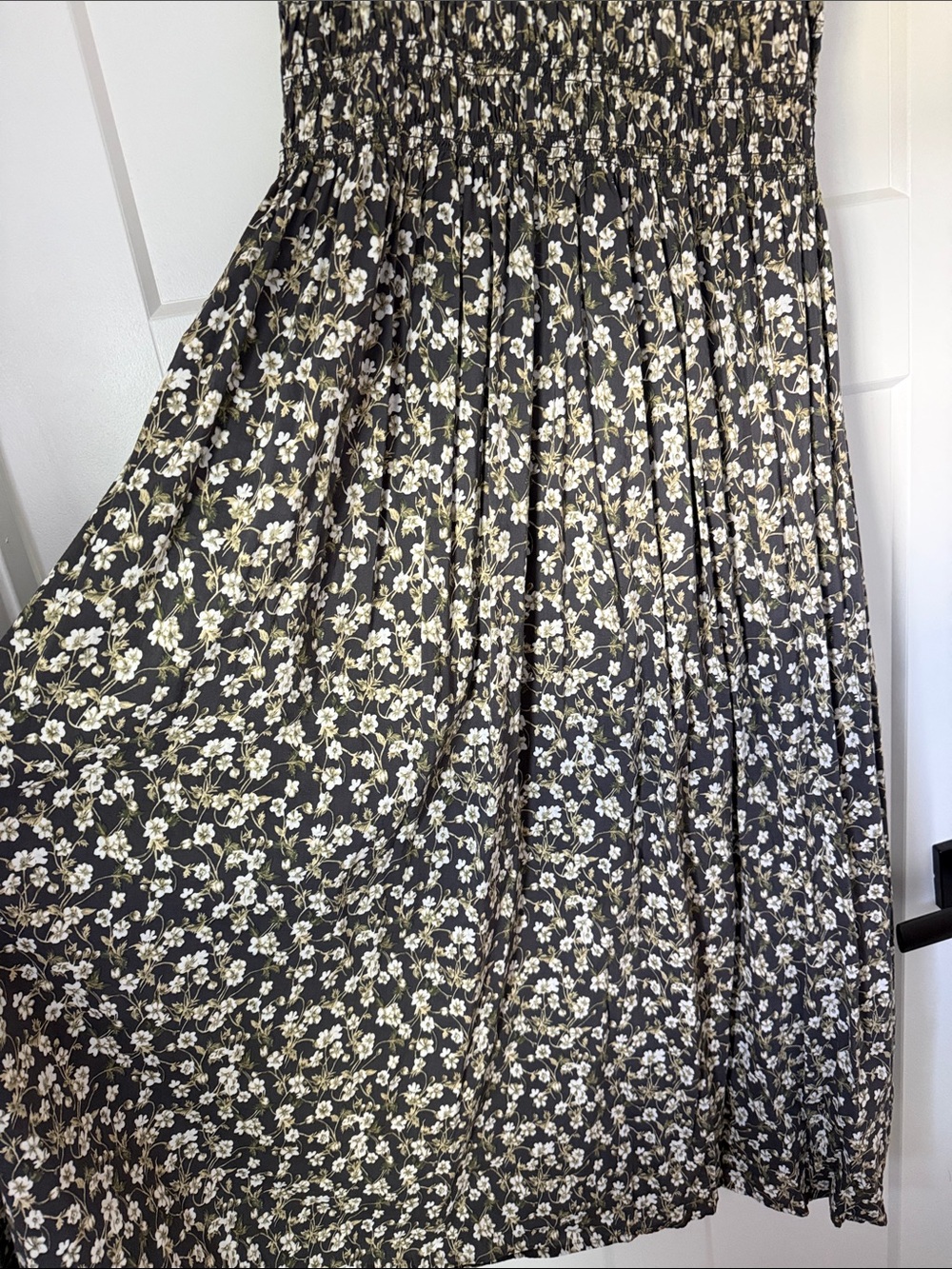 Madewell Blue/Green Floral Smocked Maxi Dress - Picture 4 of 6